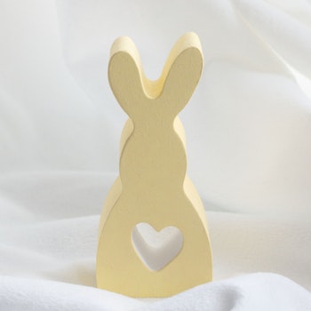 Dekoration - Gul kanin med hjärta S