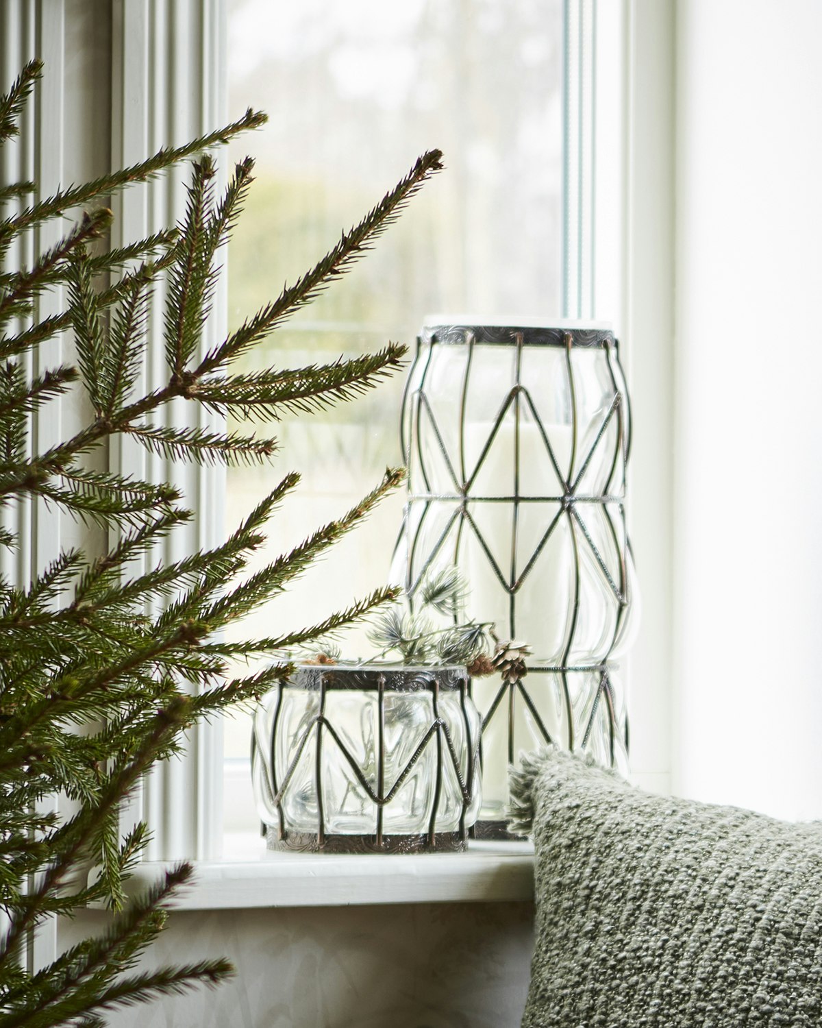 Vas i glas och metall, 34cm