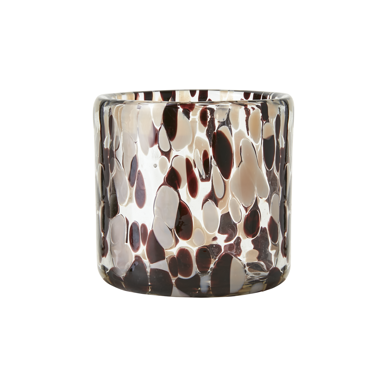 Handgjord värmeljushållare 9cm, Brun/beige/svart