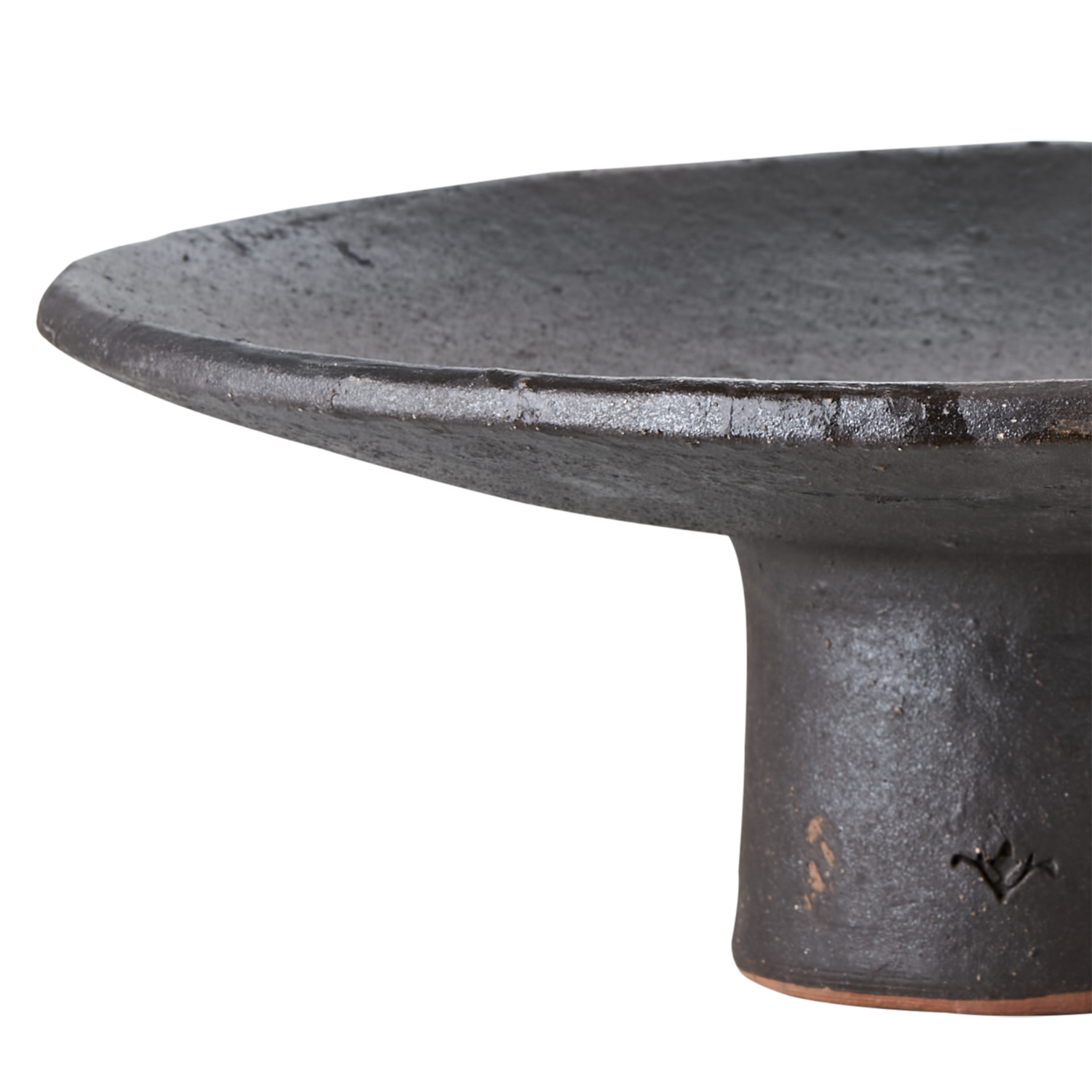 Handgjort Fat på fot 33cm, Svart