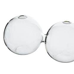 Munblåst vas 2 bubblor, 14cm