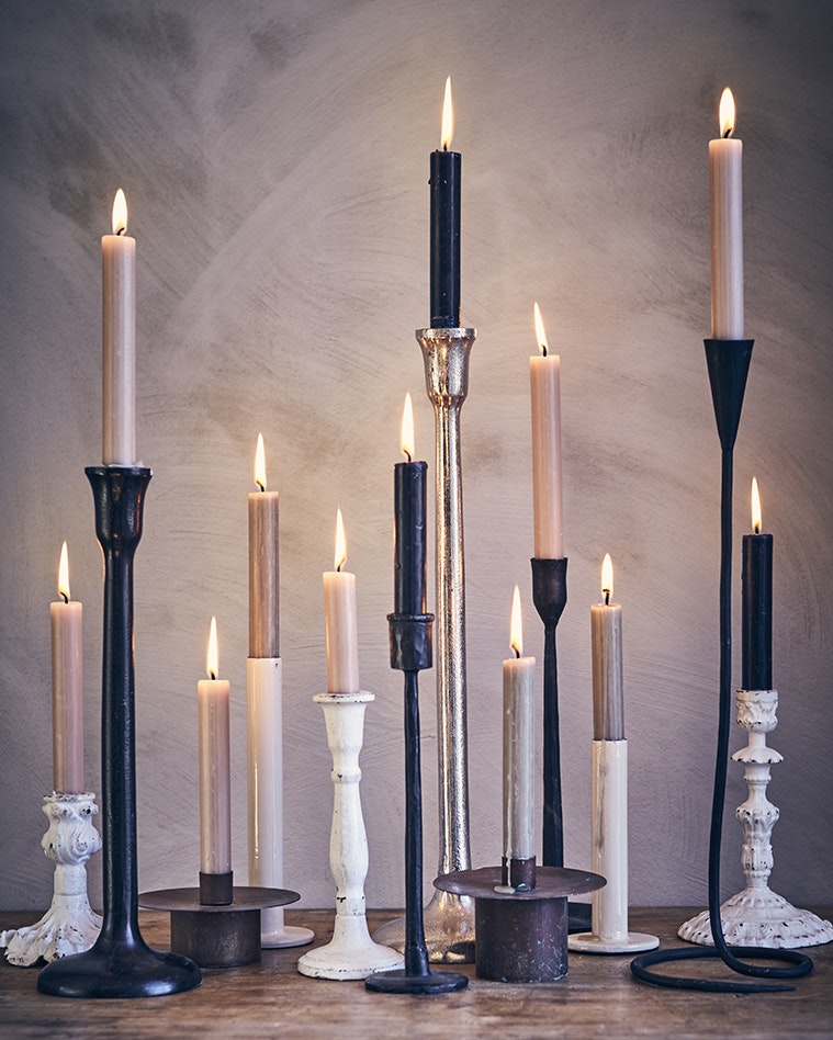 Ljusstake i smidesjärn, 25cm, 2-pack
