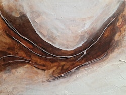 "Eternal Wave" - Abstrakt Tavla i Jordnära Toner, 42x30cm