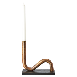 PIPER Ljusstake/vas, Kopparfärgad/svart