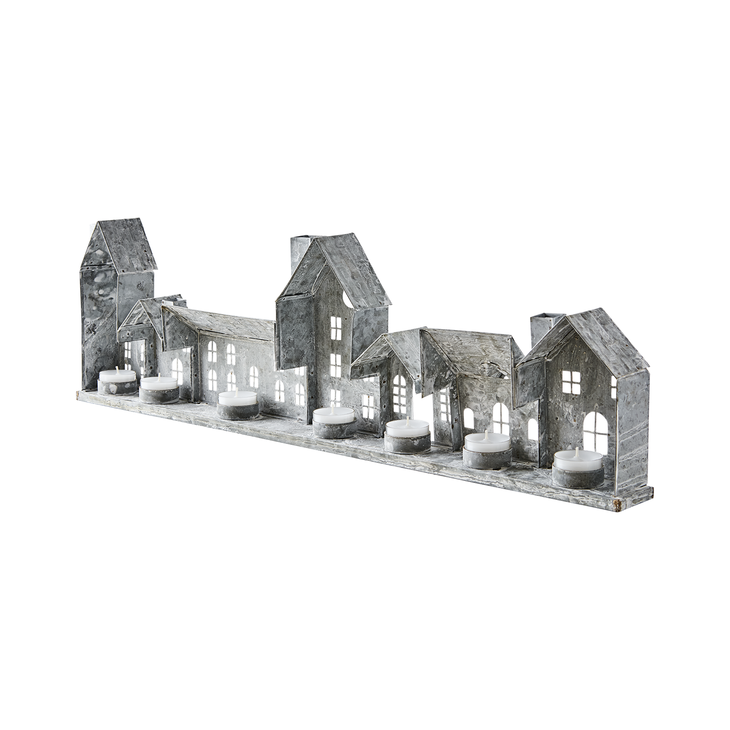 Ljuslykta hus i järn, 68cm