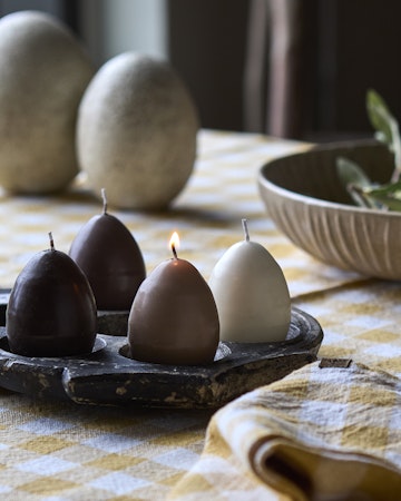 EGG CANDLES Hönsägg, 4-pack, Brun/beige/elfenben