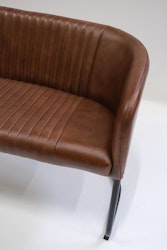Loungesoffa i läder och metall, Brun