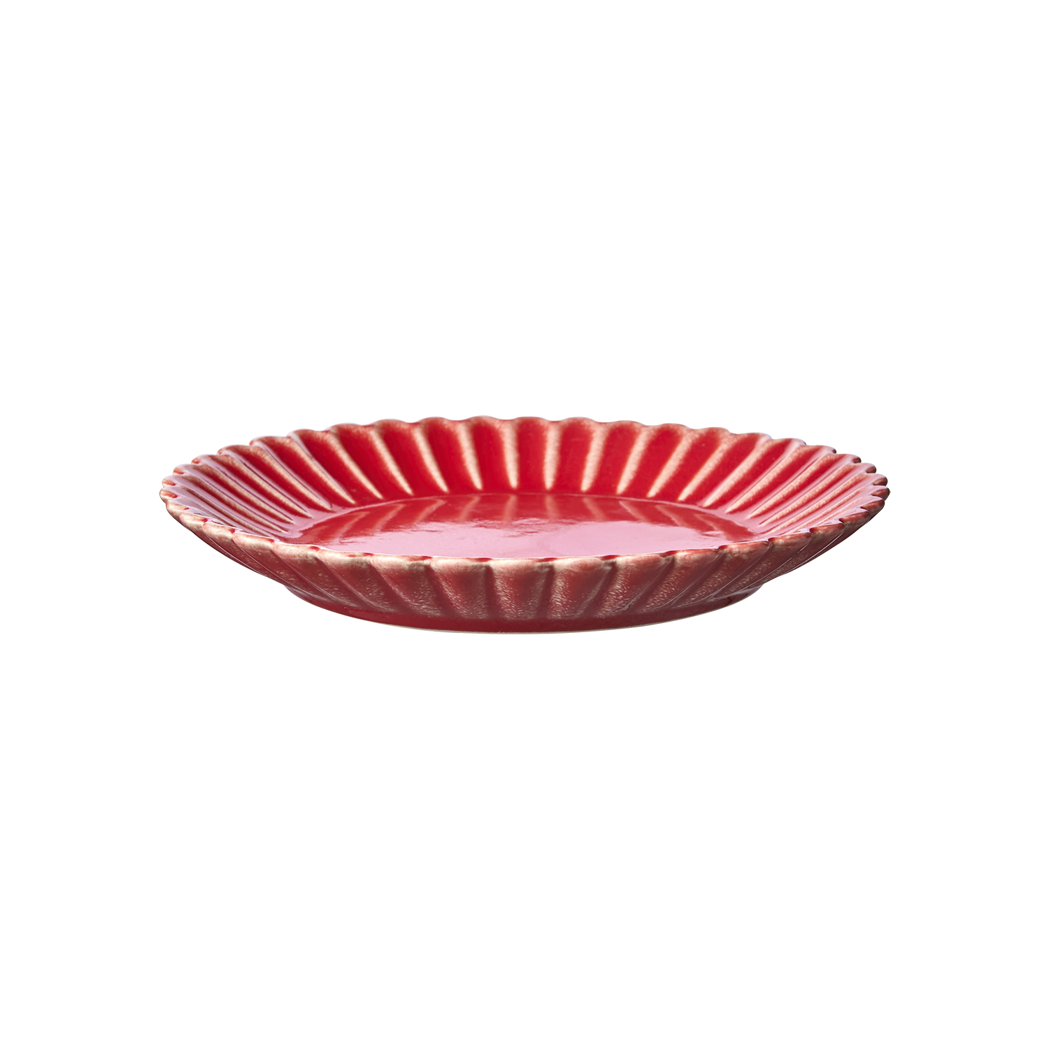 HULDA Tallrik Ø19 cm, Korallröd, 4-pack