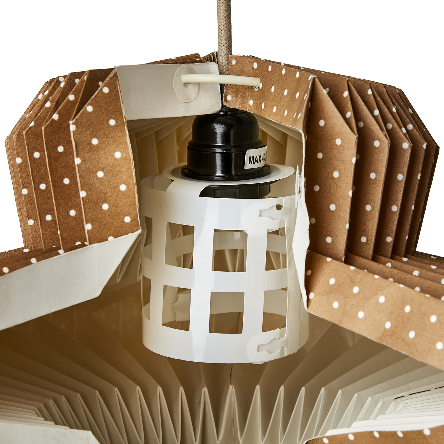 UNI Lampskärm, Brun/vit