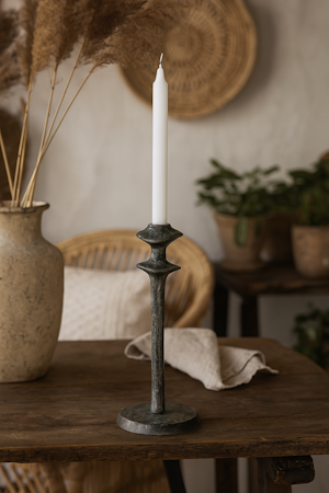 JANZA Ljusstake, Grå/svart