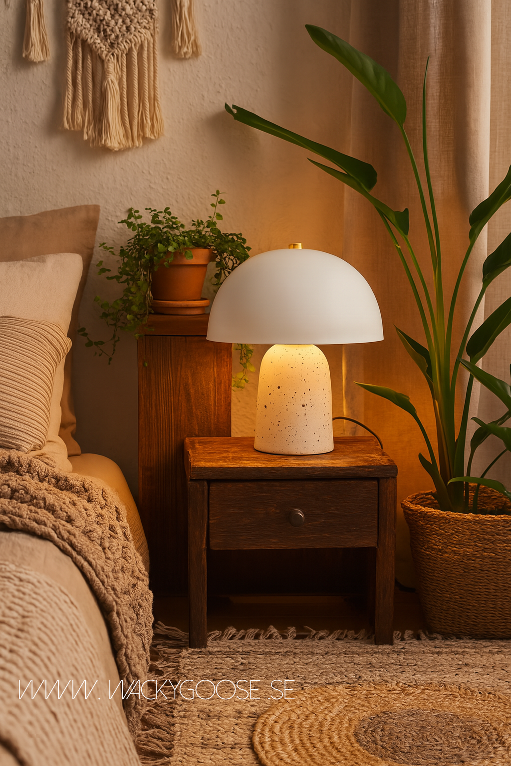 FUNGI Bordslampa/Limited Edition M, Vit/svart