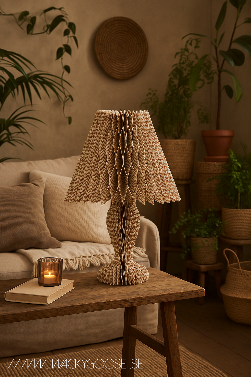 UNI Lampskärm, Brun/vit