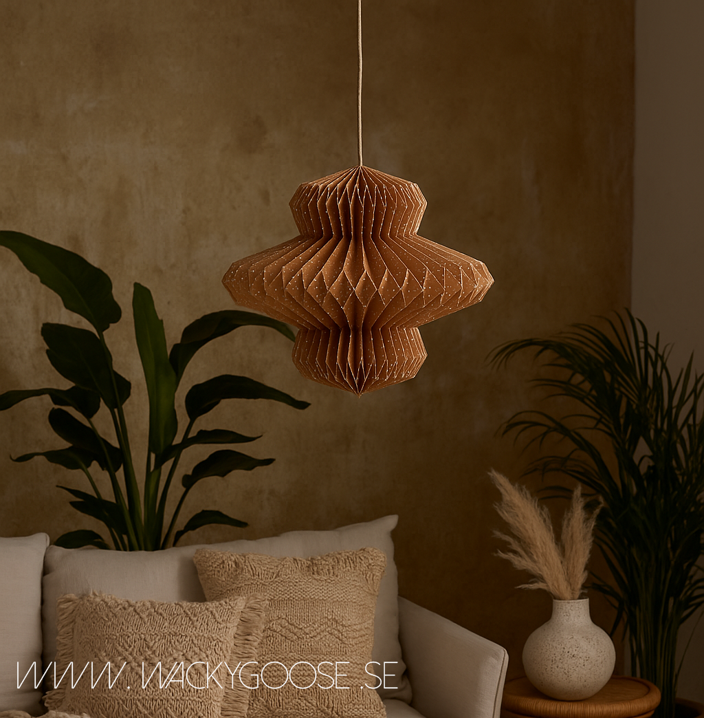 UNI Lampskärm, Brun/vit