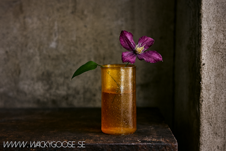 VIOLETTA Vas av återvunnet glas, Liten, Bärnsten