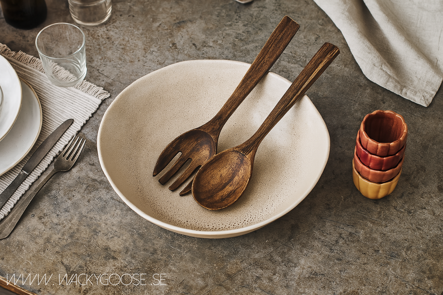 ANNABELLE Serveringsskål Stengods, Beige