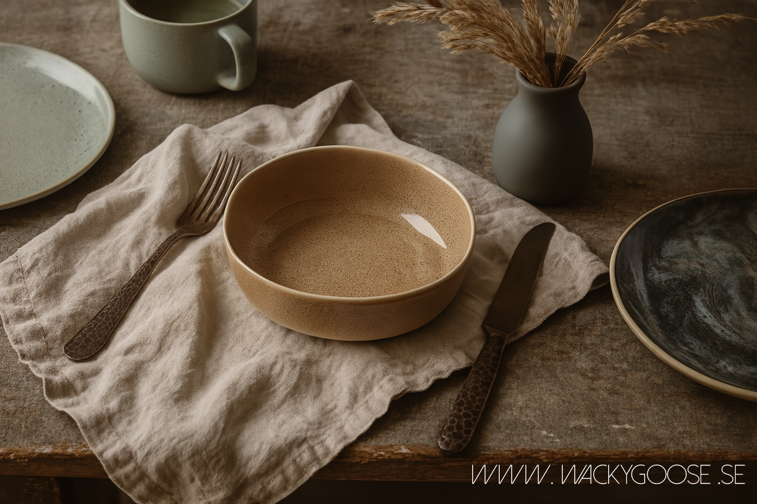 HILMA Servis 12 delar, Stengods, Beige