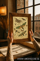 "Mystic Moths" - Vintage Poster med Fjärilar & Symbolik