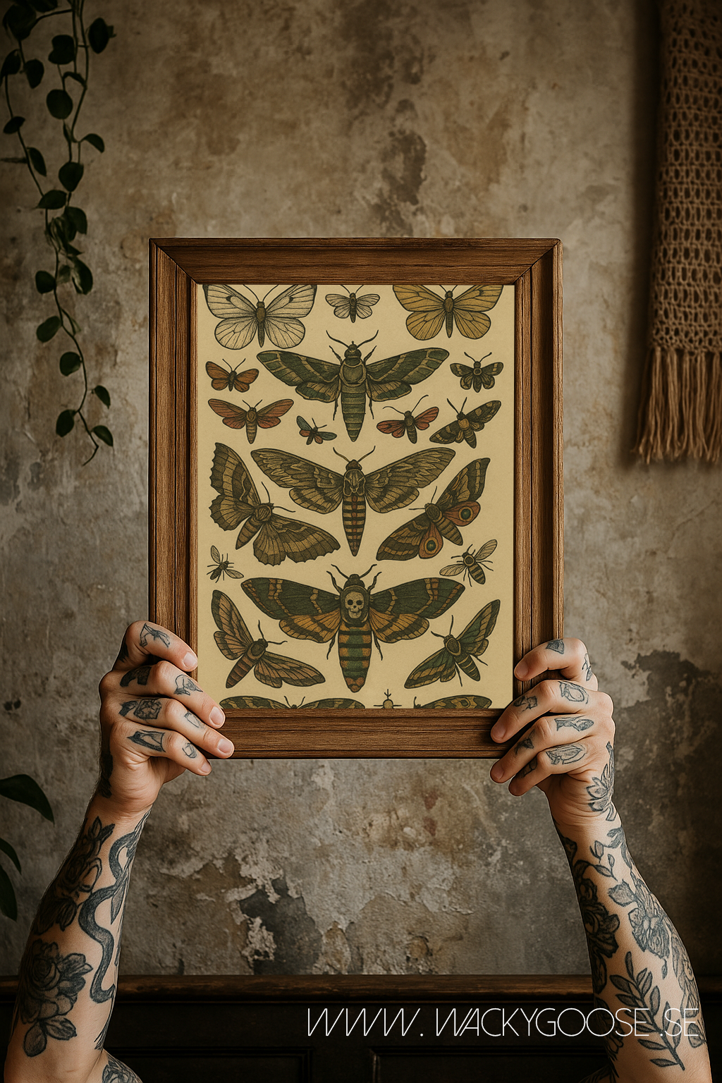 "Silent Wings" - Vintage Poster med Fjärilar och Nattfjärilar (30x40cm)