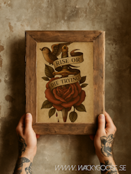 "Rise ord Die" - Vintage Poster i Tatueringsstil (30x40cm)
