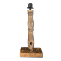 Unik ljusstake i vintage-stil - Handgjord av spinnrocksdelar, 39cm