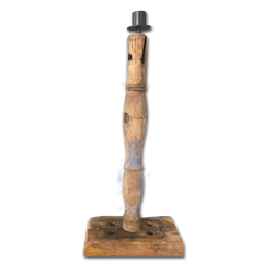 Unik ljusstake i vintage-stil - Handgjord av spinnrocksdelar, 48cm