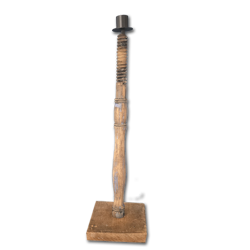 Unik ljusstake i vintage-stil - Handgjord av spinnrocksdelar, 48cm