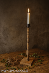 Unik ljusstake i vintage-stil - Handgjord av spinnrocksdelar, 48cm