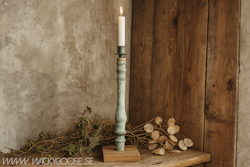 Unik ljusstake i vintage-stil - Handgjord av spinnrocksdelar, 35cm