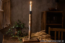 Unik ljusstake i vintage-stil - Handgjord av spinnrocksdelar, 48cm