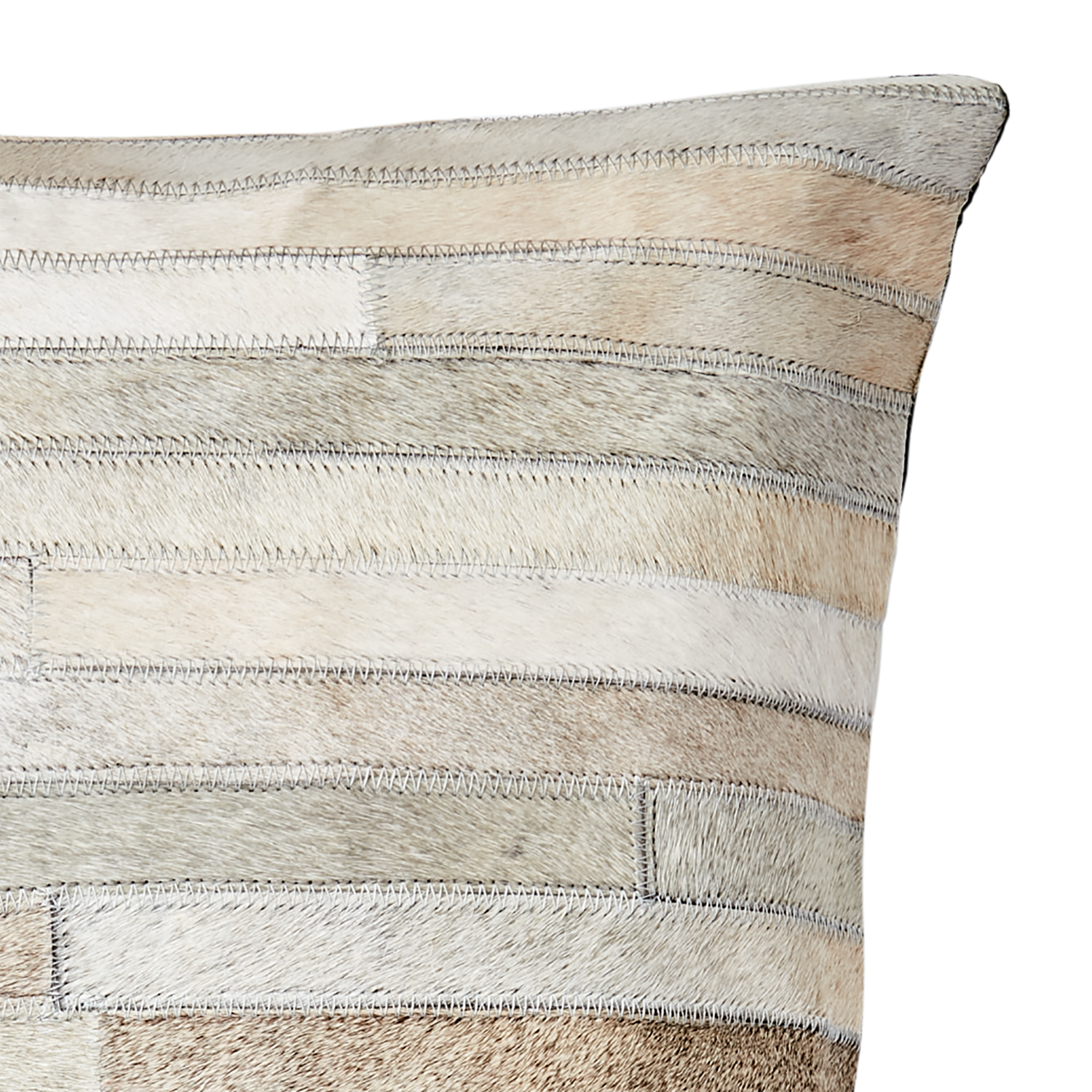 Kuddfodral i ombre med lappteknik, Beige och Svart 50x50cm
