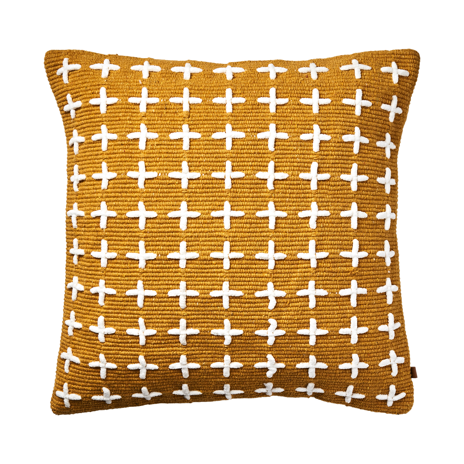 Kuddfodral av återvunnen bomull, Senapsgul, 50x50cm