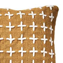 Kuddfodral av återvunnen bomull, Senapsgul, 110x40cm