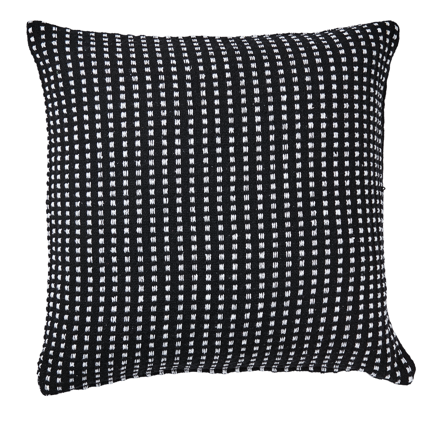 Kuddfodral av återvunnen bomull, Svart & Elfenben, 50x50cm