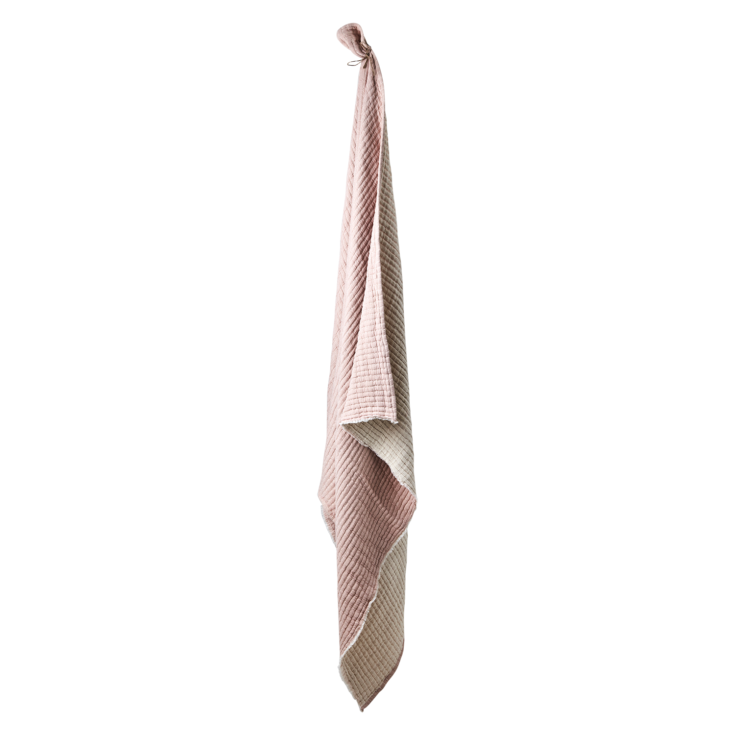 Våfflad filt i 100% bomull, Ljusrosa, 200x130cm