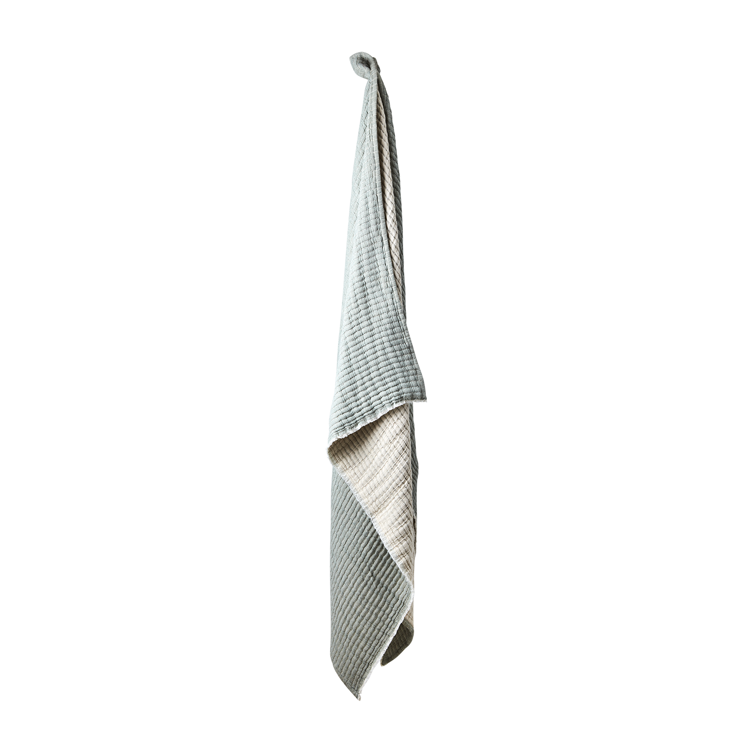 Våfflad filt i 100% bomull, Ljugrön, 200x130cm