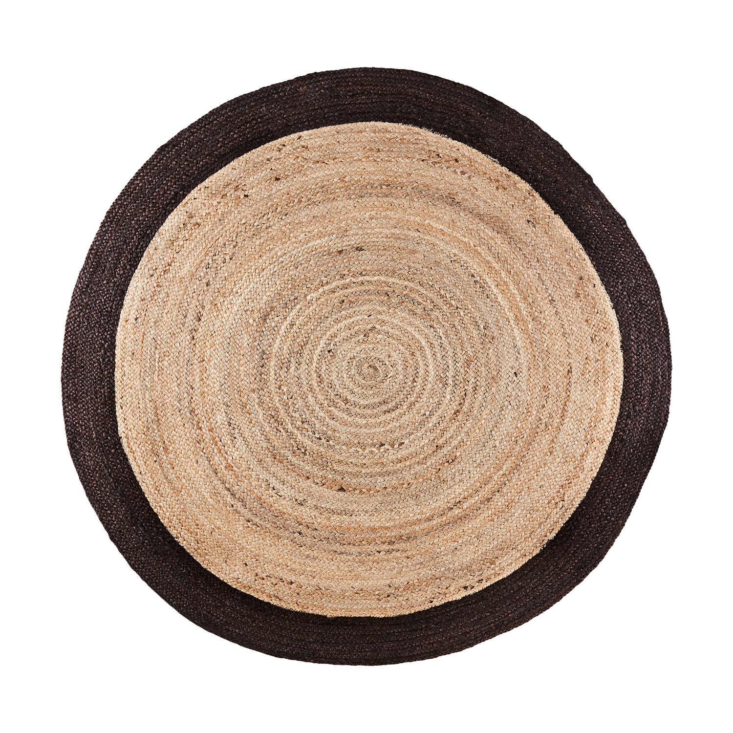 Jutematta med dekorativ mörk kant, Ø150cm