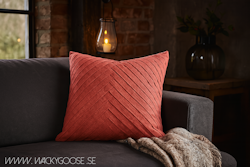 Kuddfodral med patchwork i bomull, Ljus rost, 50x50cm