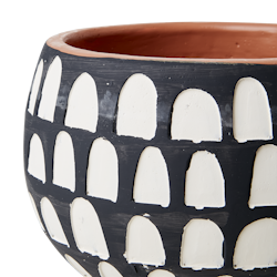 Betongkruka med stilrent mönster, Svart/Vit, Ø16cm