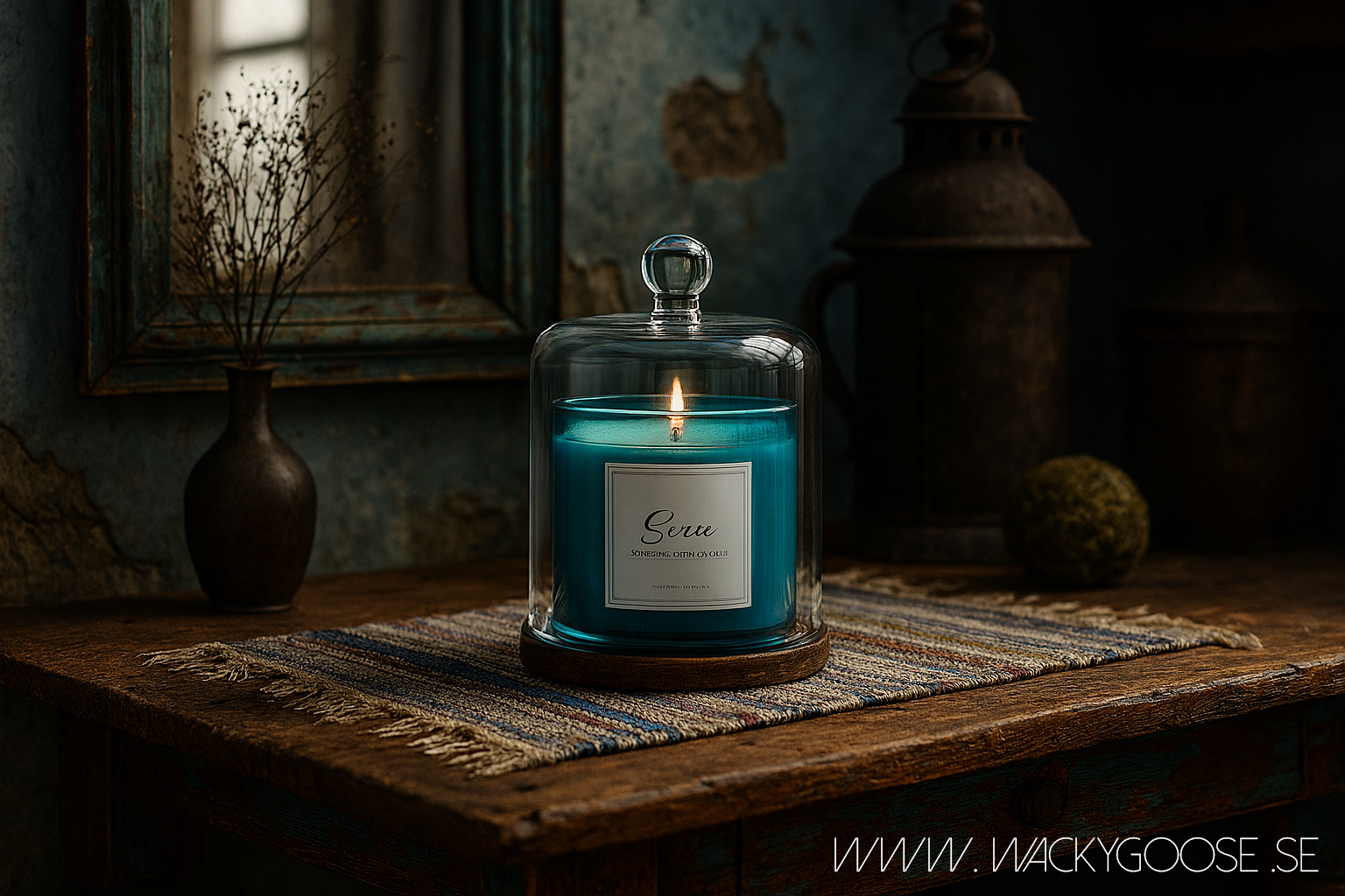 Doftljus med glaskupa, Verbena & patchouli