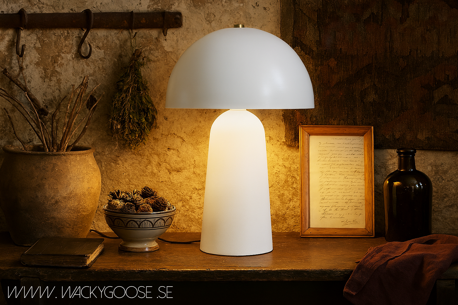 FUNGI Bordslampa L, Vit