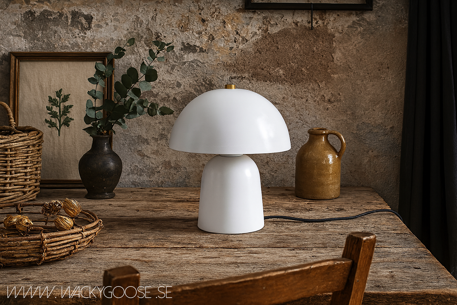 FUNGI Bordslampa S, Vit