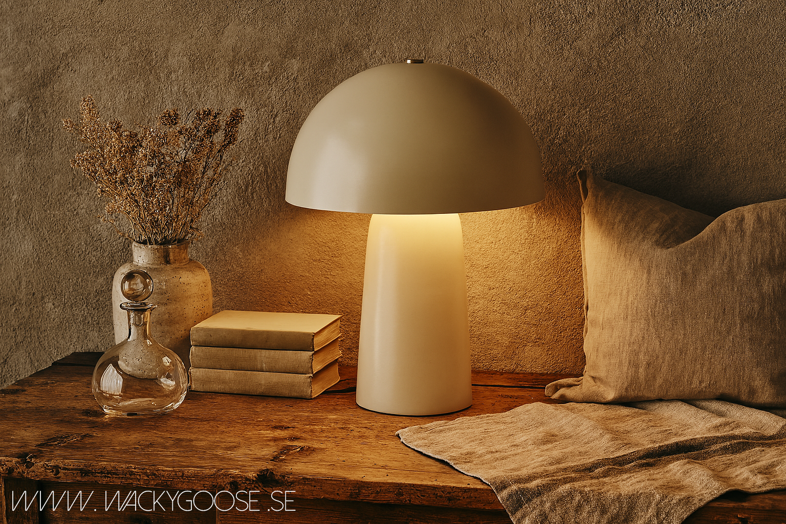 FUNGI Bordslampa L, Beige