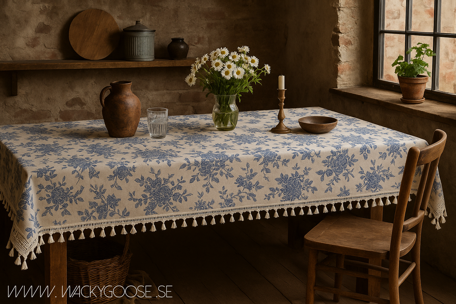 Bordsduk, Blommig 140x260cm