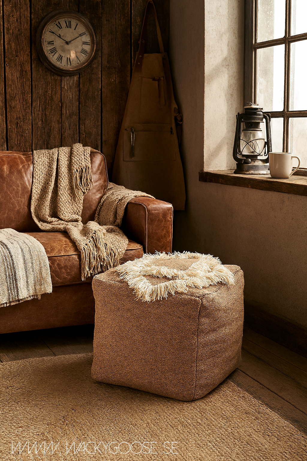 Sittpuff, Beige/elfenben