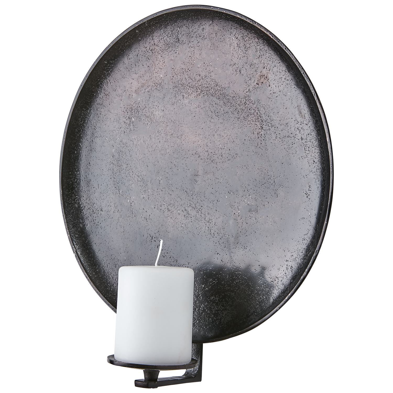 Vägghängd ljusstake i metall, Blockljus & Kronljus, Ø35cm, Mörkbrun