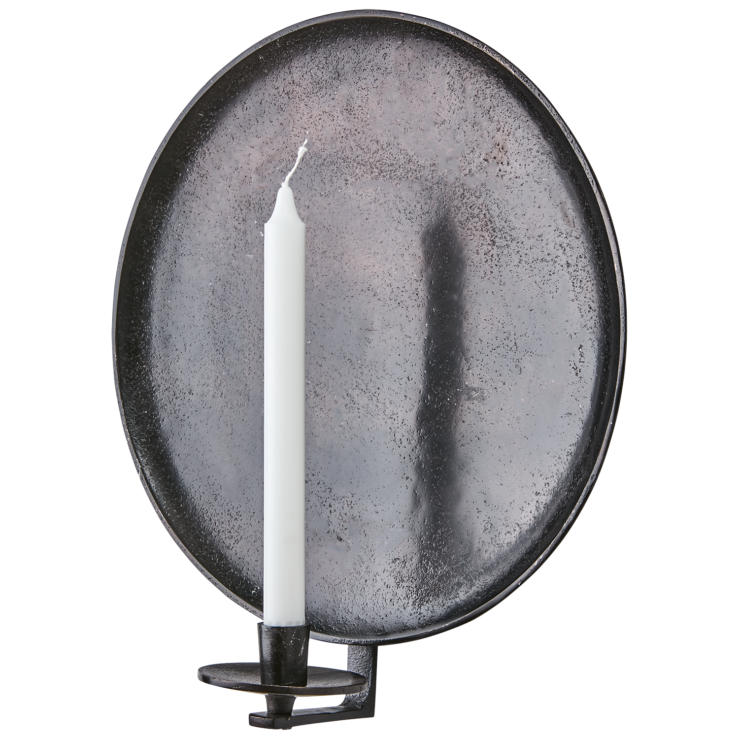 Vägghängd ljusstake i metall, Blockljus & Kronljus, Ø35cm, Mörkbrun