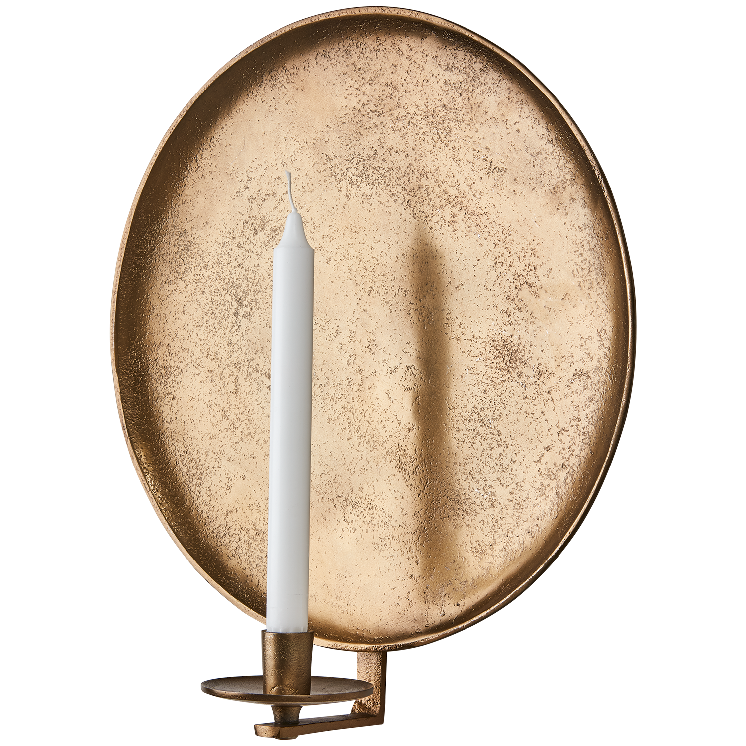 Vägghängd ljusstake i metall, Blockljus & Kronljus, Ø35cm, Mässing