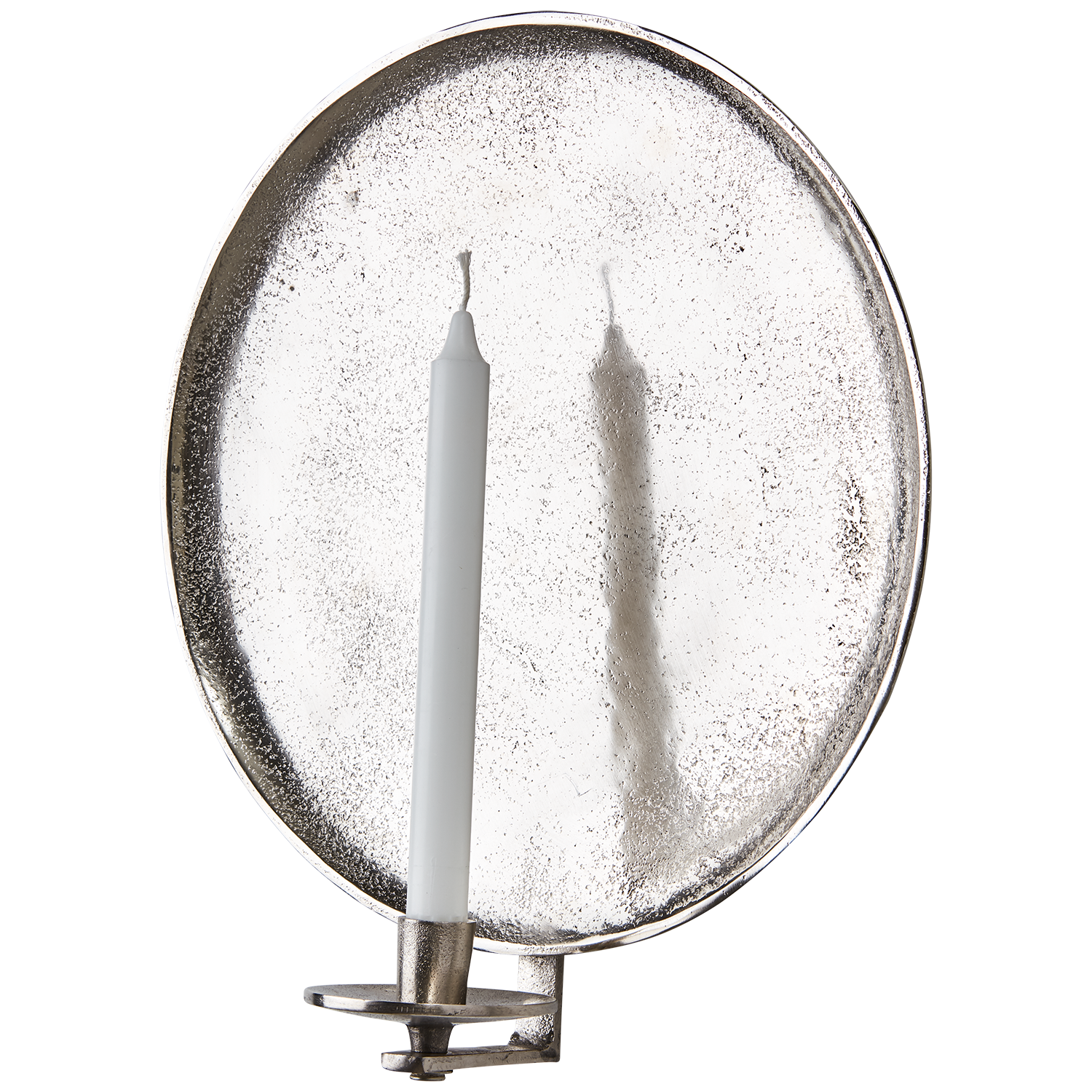 Vägghängd ljusstake i metall, Blockljus & Kronljus, Ø35cm, Nickel