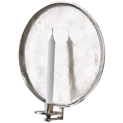 Vägghängd ljusstake i metall, Blockljus & Kronljus, Ø35cm, Nickel