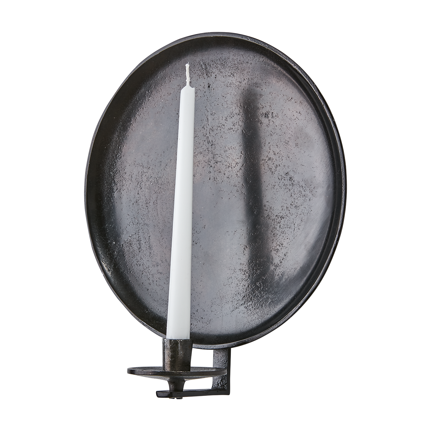 Vägghängd ljusstake i metall, Blockljus & Kronljus, Ø30cm, Mörkbrun